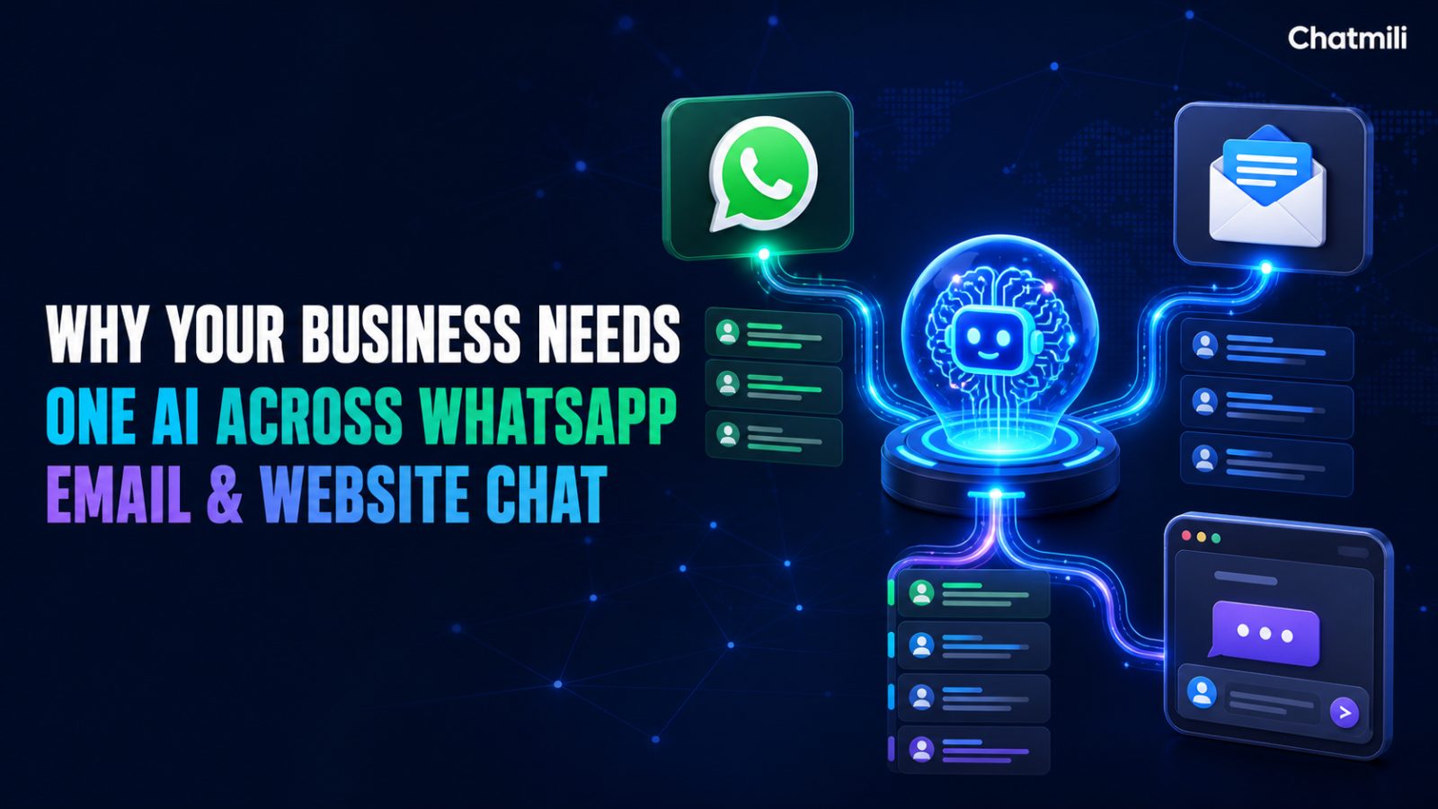 Why Your Business Needs One AI Across WhatsApp, Email, and Website Chat